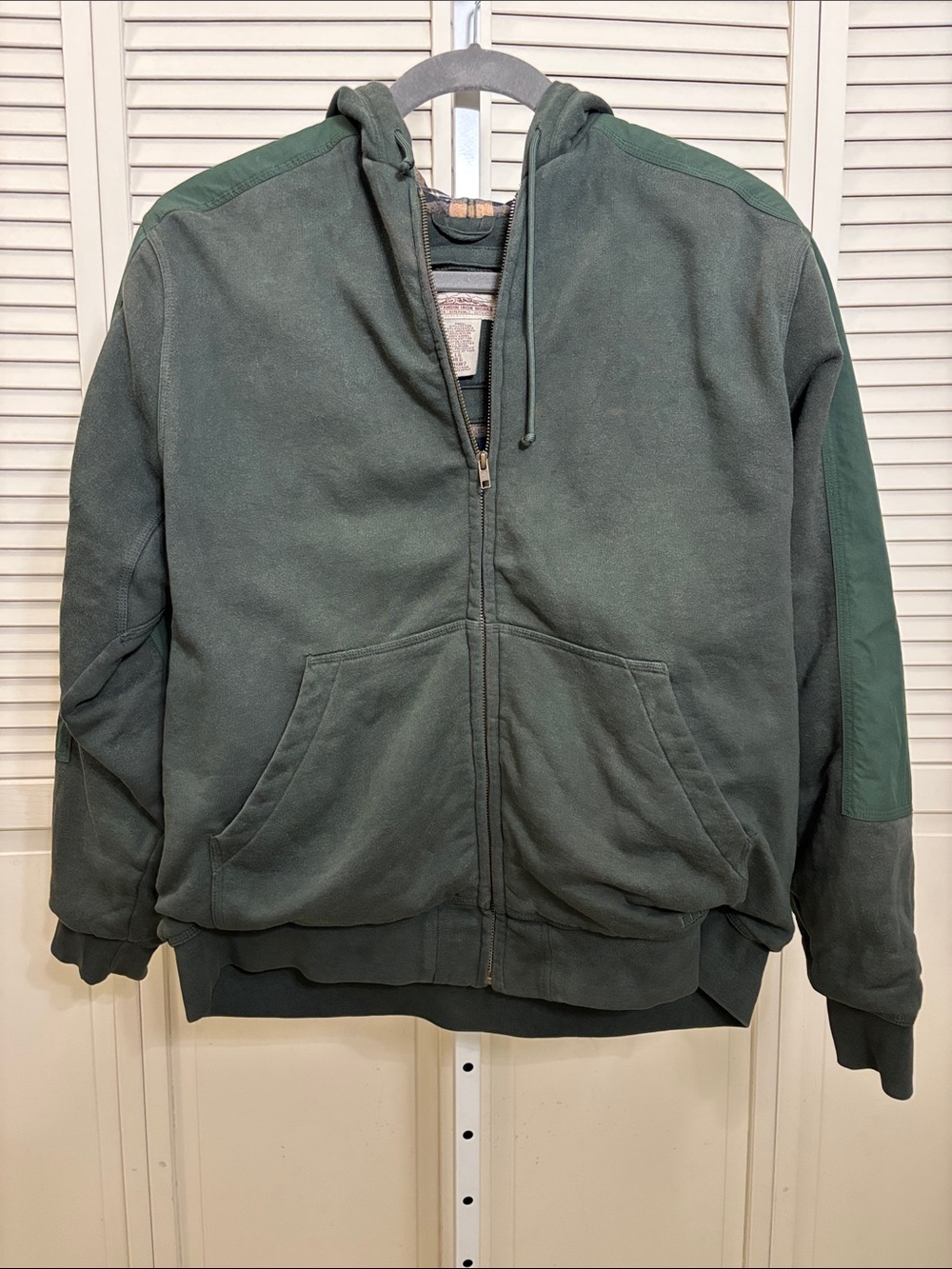 L.L. Bean Men's Katahdin Iron Works® Hooded Sweatshirt Flannel-Lined Large